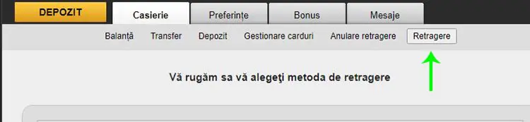 meniu retragere castiguri casierie 50 rotiri gratuite netbet ro