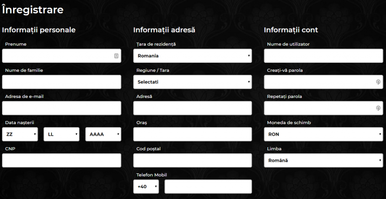 formular inregistrare maxbet