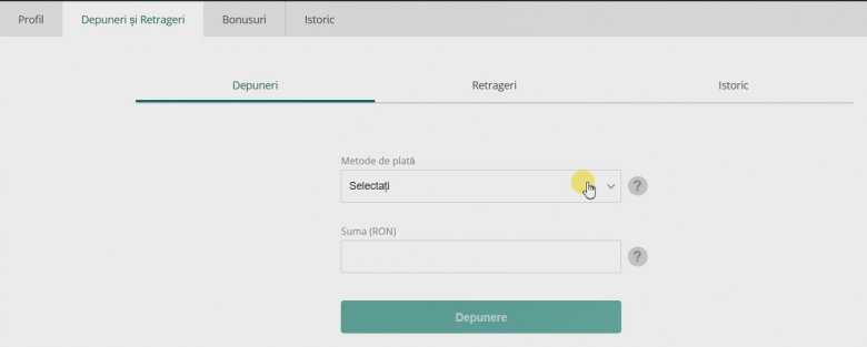 metode depunere winbet