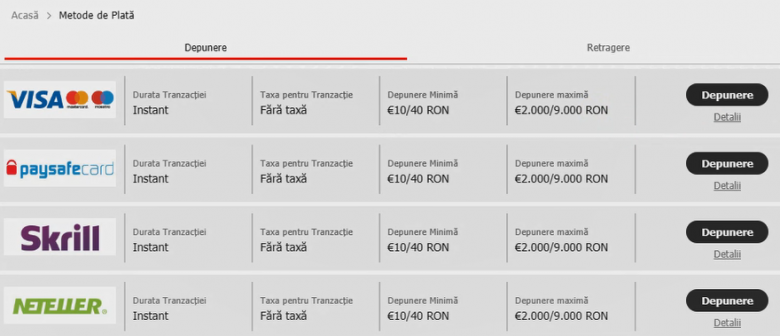 depunere minimă winmasters casino