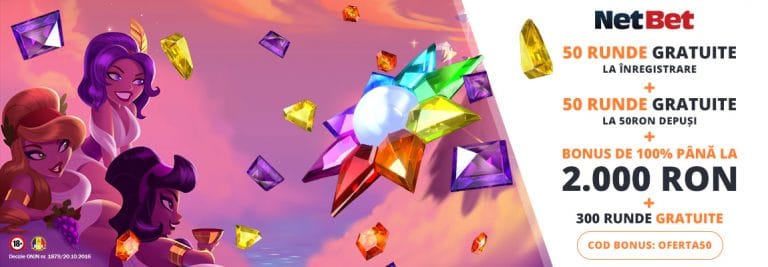 bonus 100 rotiri gratuite netbet + 300 free spins si 2000 RON