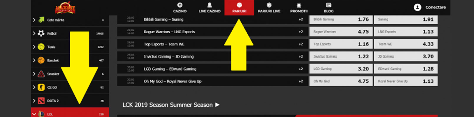 pariuri maxbet league of legends