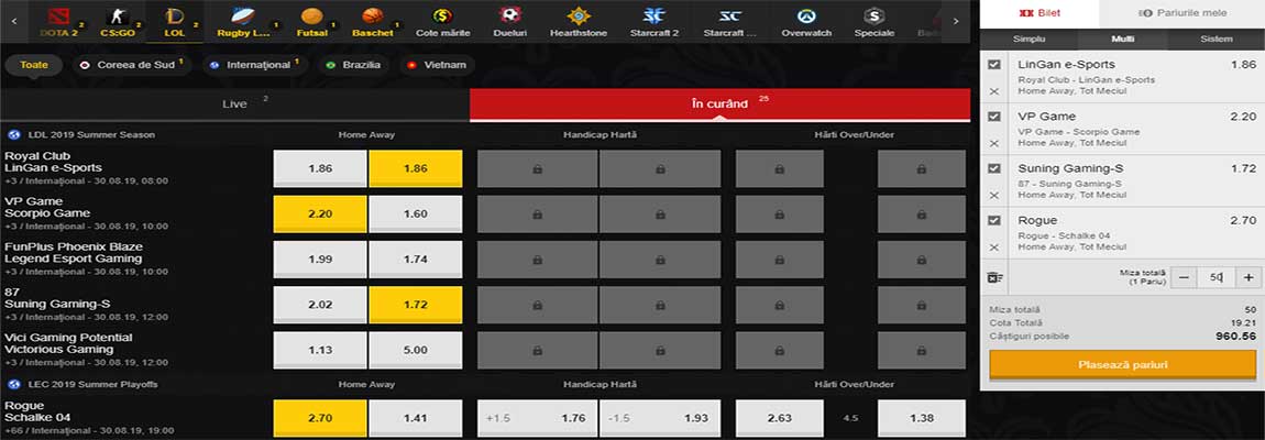 bilet pariuri esports maxbet