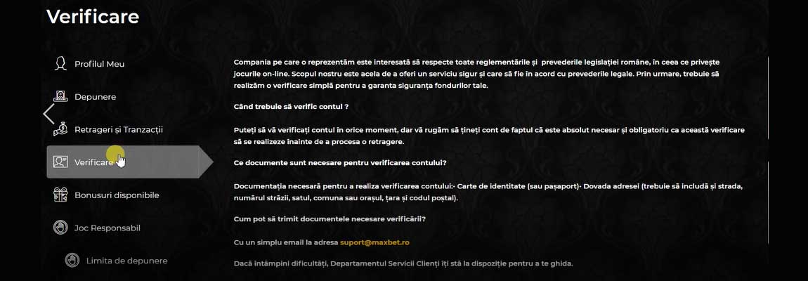 verificare cont maxbet