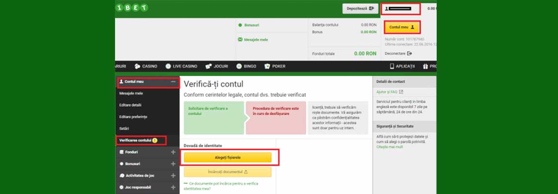 verificare cont unibet