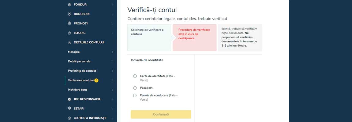 verificare cont vlad cazino