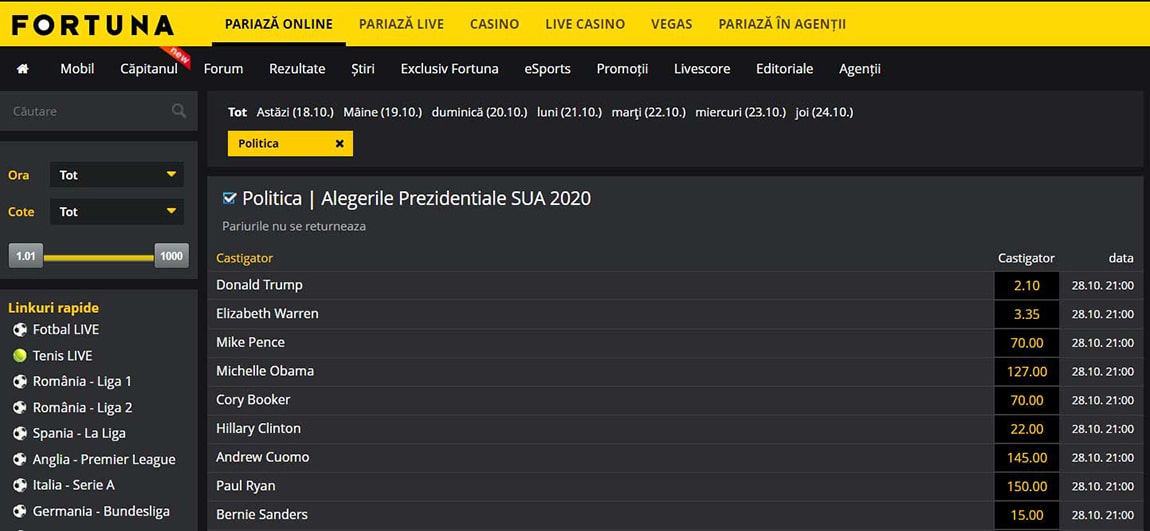 pariuri alegeri sua efortuna