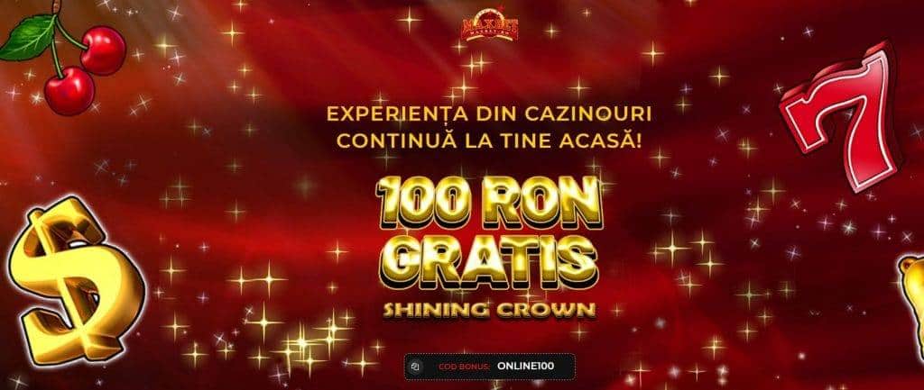 bonus fără depunere sloturi 100 ron gratis shining crown