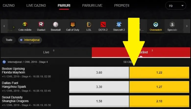 cote pariuri overwatch maxbet