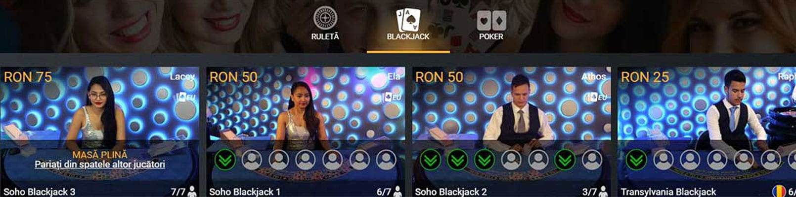 casa pariurilor live casino blackjack