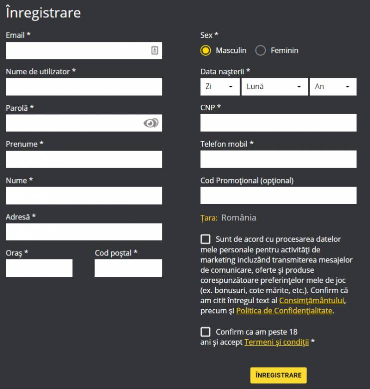 formular inregistrare fortuna