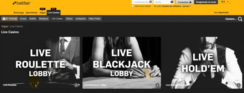 joaca live casino betfair