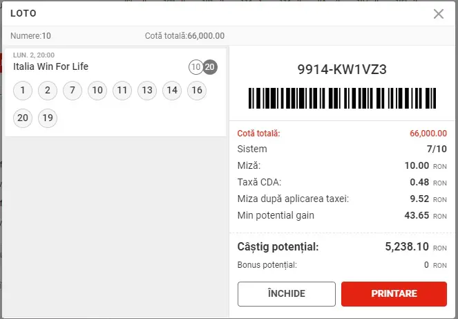 superbet loto biletul