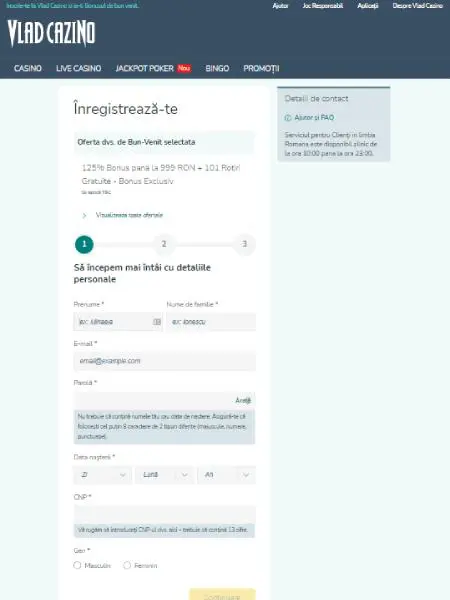 vlad cazino romania inregistrare