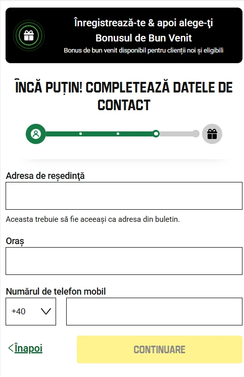 inregistrare-unibet-date-contact formular de inregistrare unibet - adresa de reședință, oraș și telefon