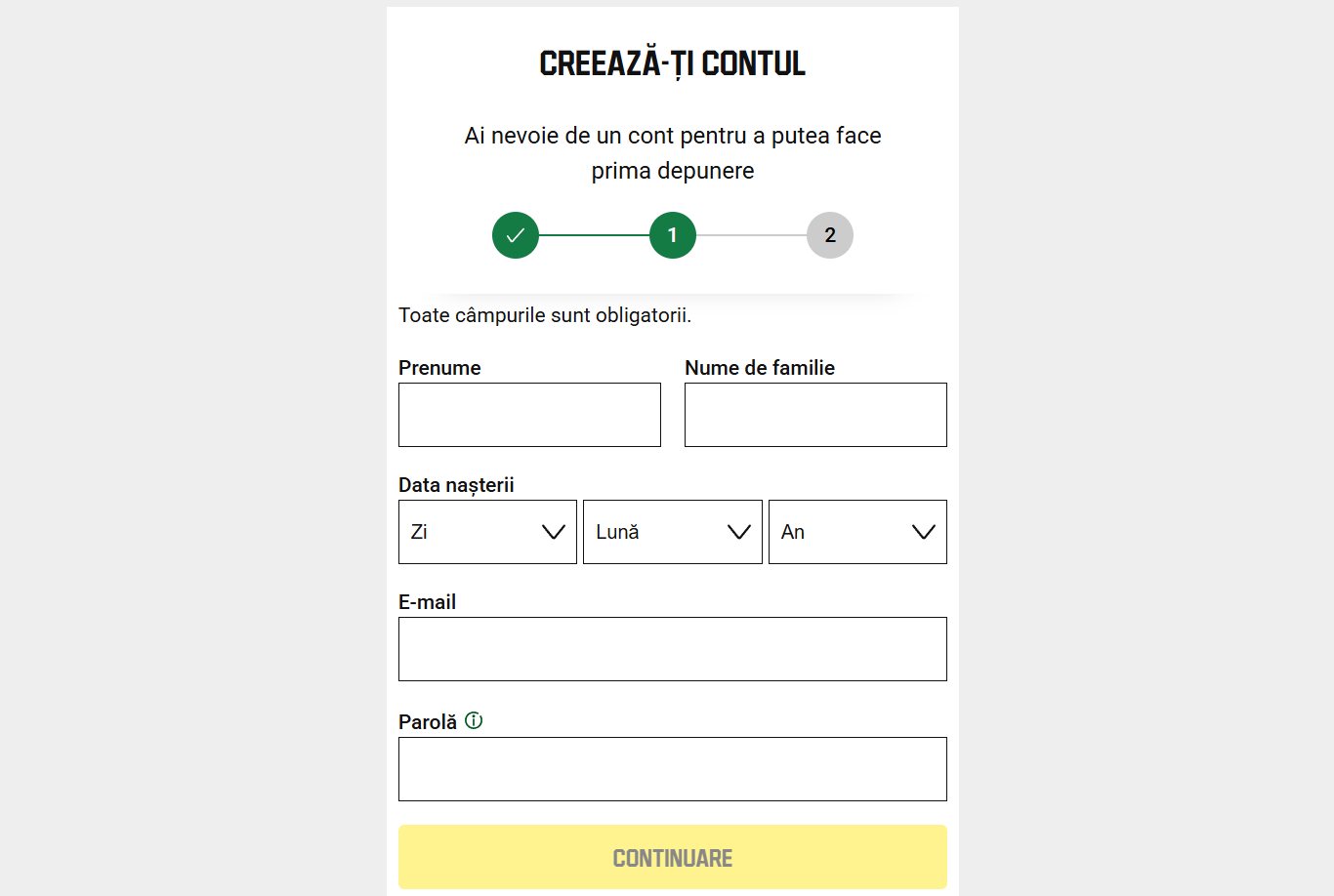 Unibet Casino inregistrare