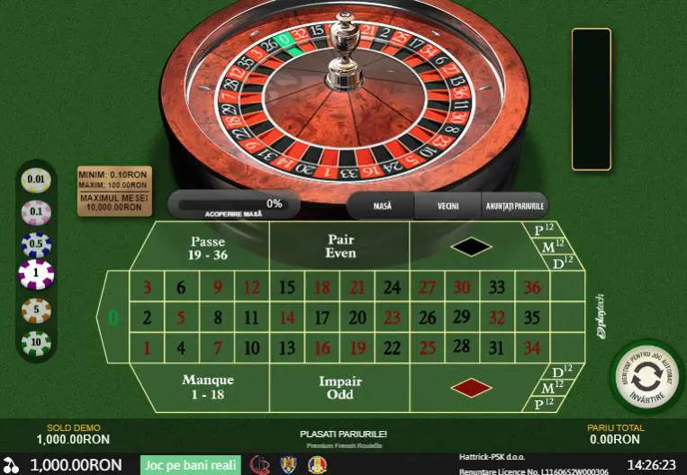 casa pariurilor ruleta franceza