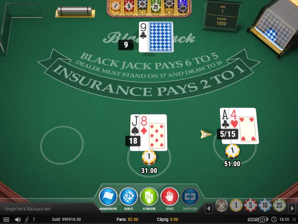 unibet blackjack single deck