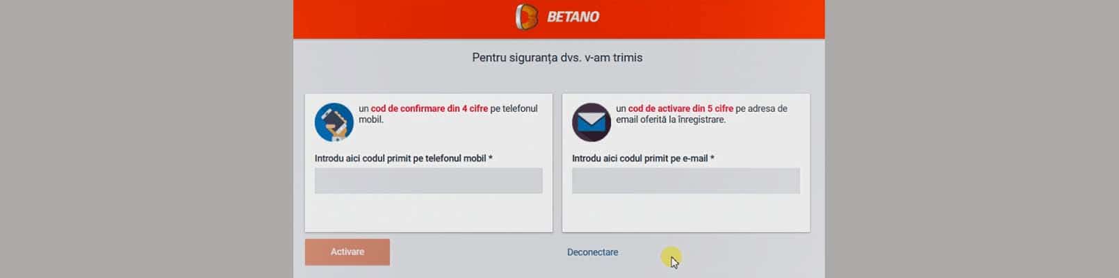 activare cont betano