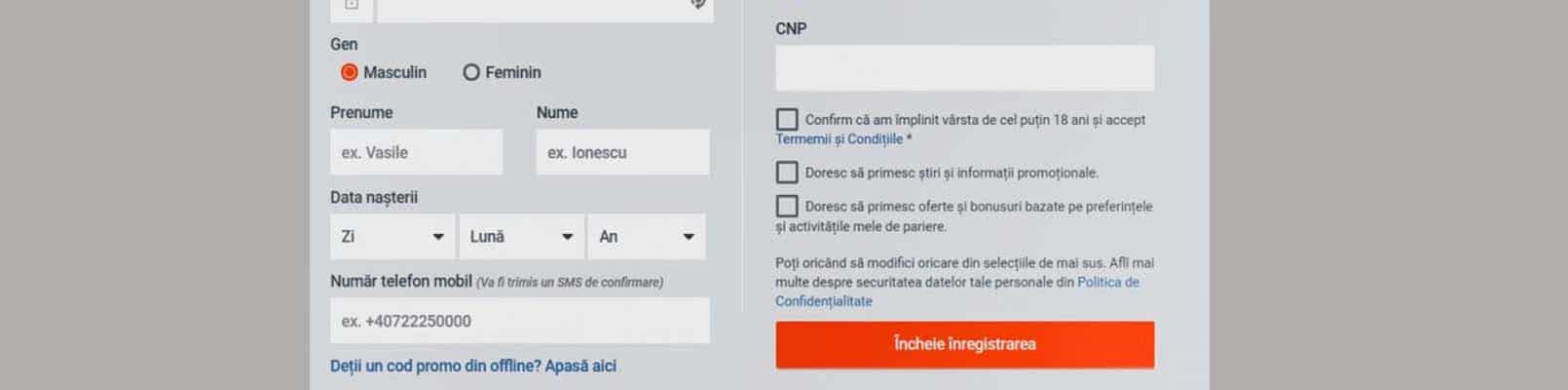 betano inregistrare formular