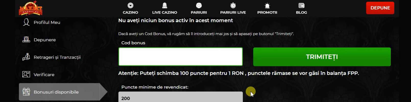 logare maxbet cont