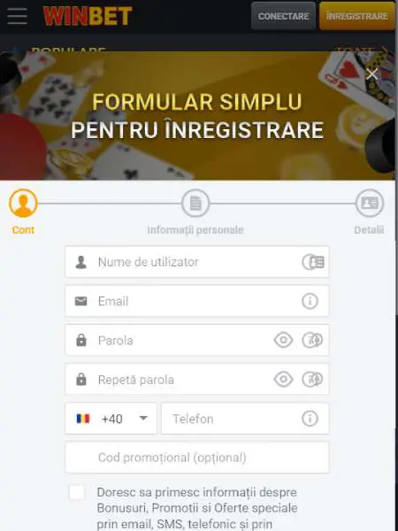 winbet casino inregistrari