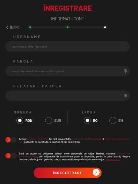 maxbet casino inregistrari