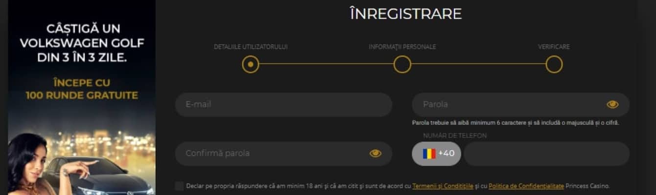 inregistrare princess casino unu