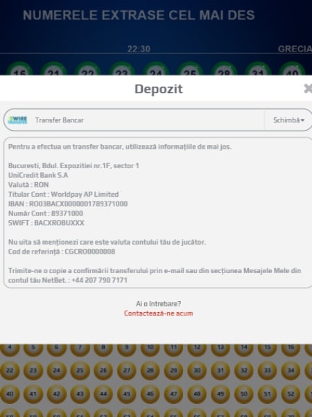 cazinouri transfer bancar depuneri