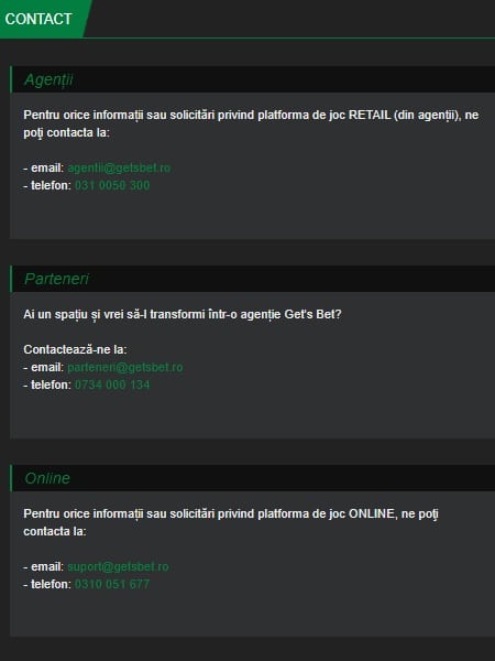 gets bet contact metode