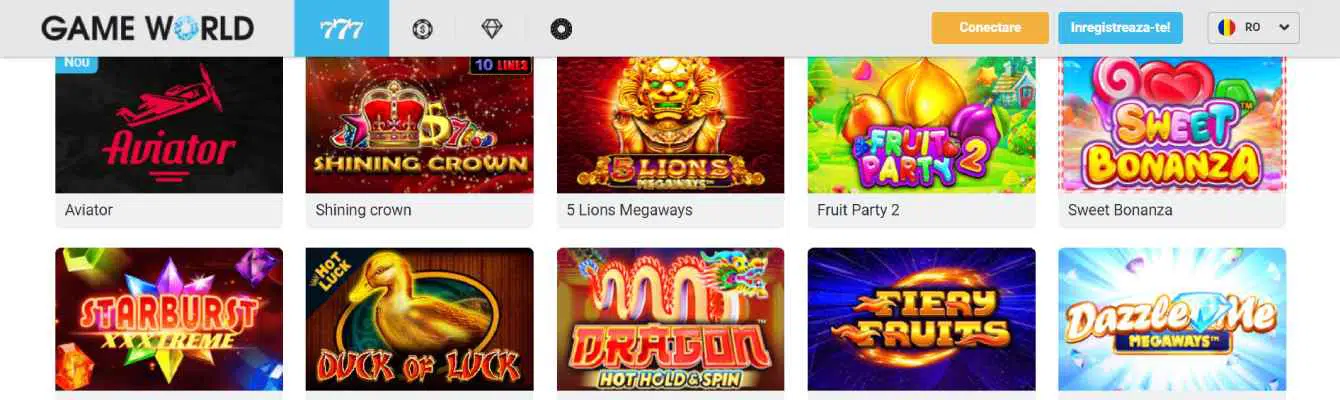 game world casino games