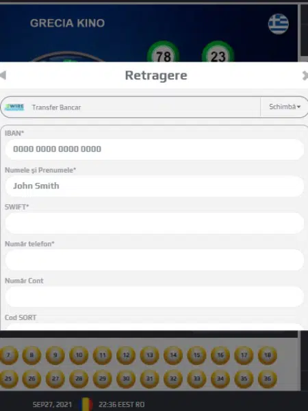 cazinouri transfer bancar retrageri