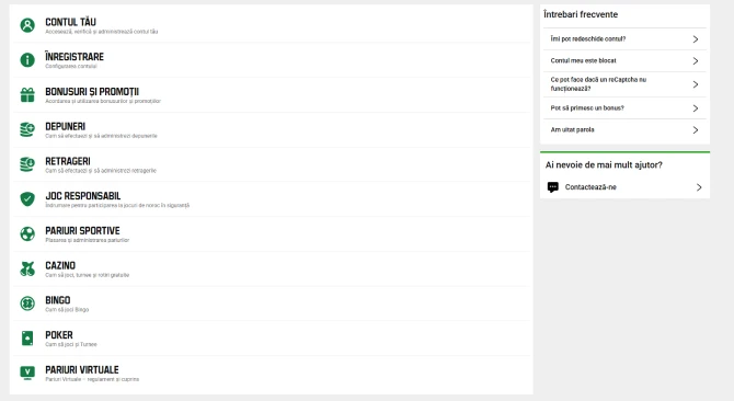 Toate tipurile de probleme și solicitări care pot apărea la Unibet