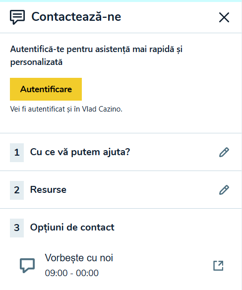 Cum contactezi Vlad Cazino
