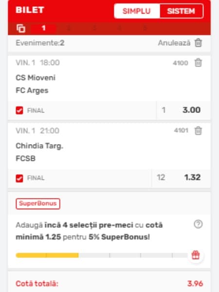 bilet pariuri sportive superbet