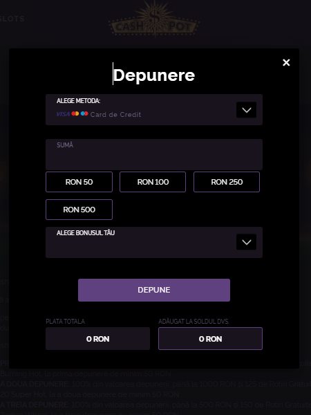 depunere cashpot casino ghid