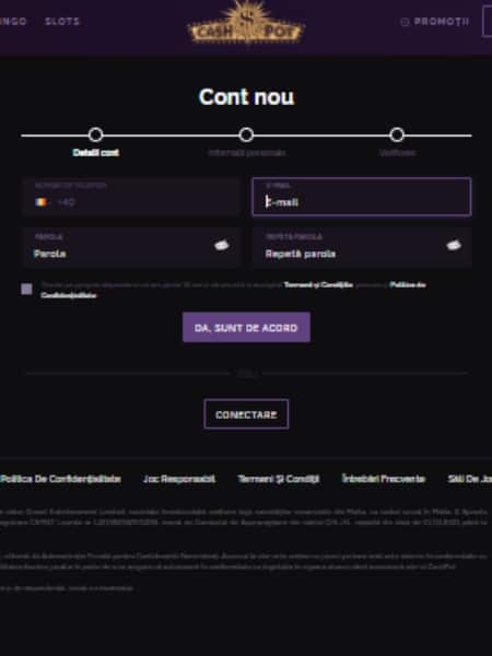 inregistrare cashpot contul