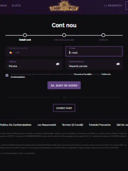inregistrare cashpot contul