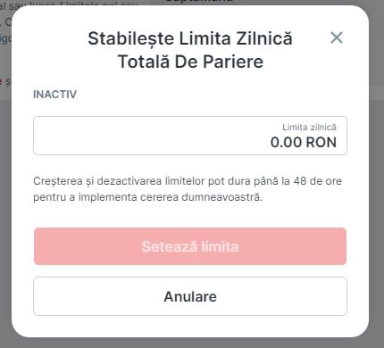 limita pariere zilnica cont superbet