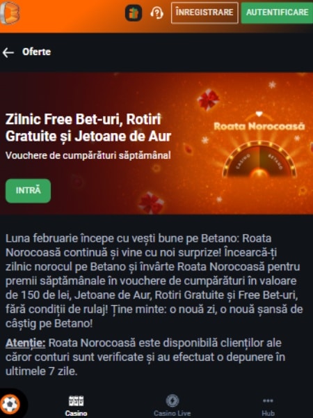 roata norocoasa betano extragere cu premii