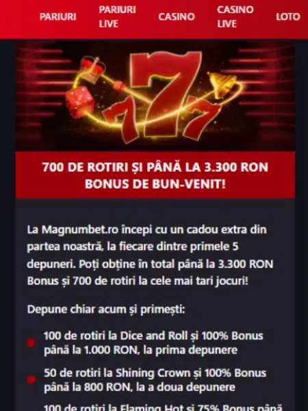bonus bun venit magnumbet recenzie ghid