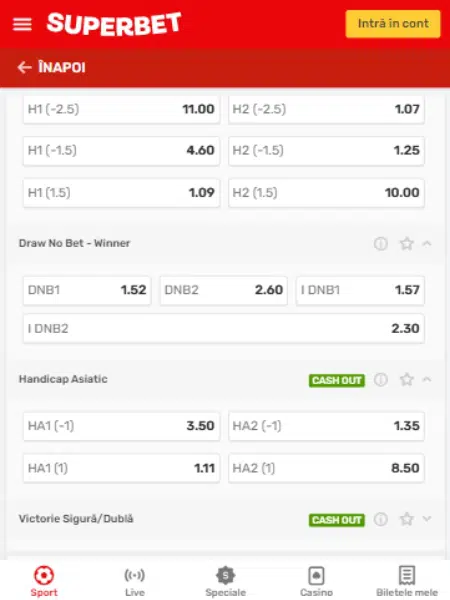 handicap asiatic cote superbet