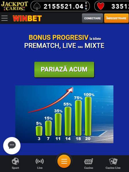 promotii winbet cu premii progresiv