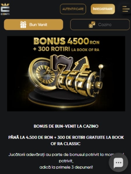 conticazino bonus bun venit
