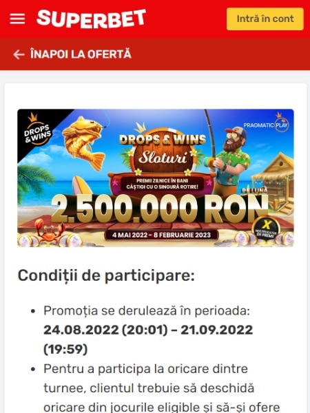 superbet drops and wins turneu septembrie