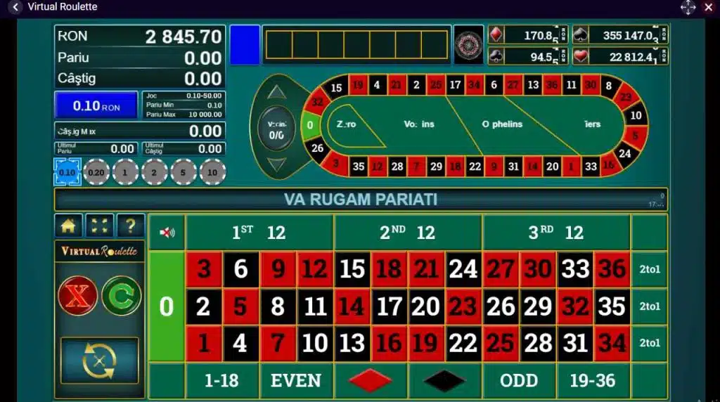 virtual roulette player