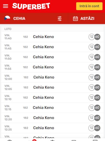 superbet cehia keno loto