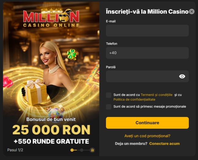 inregistrare-million-pas-1 completare formular de inregistrare million - pas 1