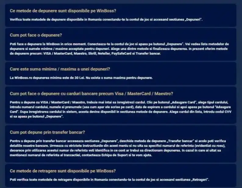 pareri winboss despre depuneri