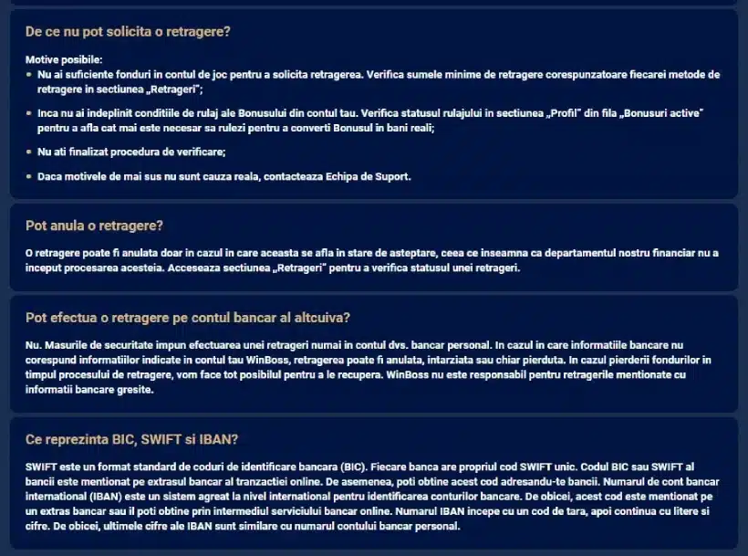 intrebari despre retragere winboss